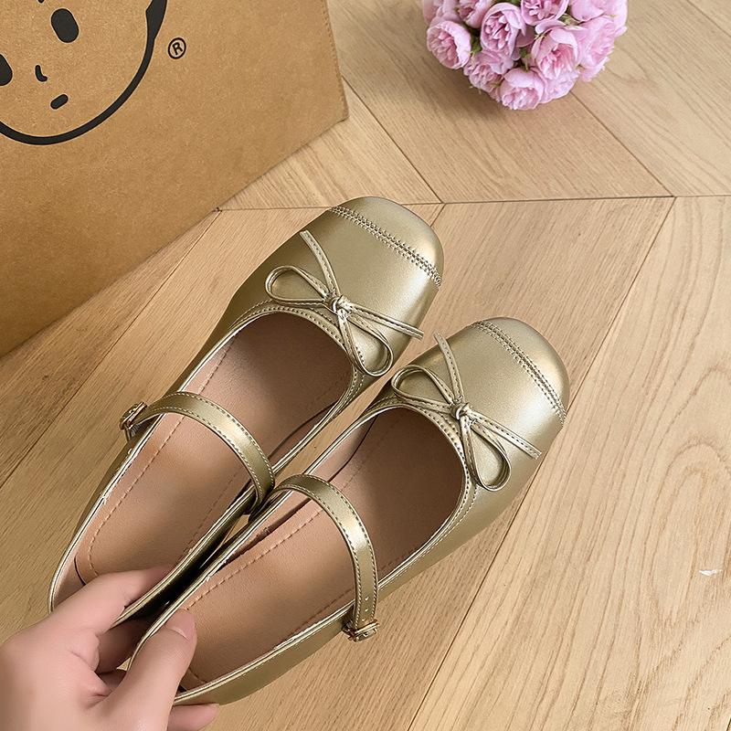 Fashion Hot Selling 2025 New Mary Janes Women's High Heel Fashion Bow Tie Round Toe Shallow Buckle Strap Chunky Heel Pumps Fashion Shoes