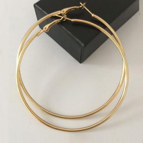 1 пара круглых серег-обручей Золотые Серебряные Женские Большие Кольца-Обручи 25 мм - 100 м+ 2.5CM