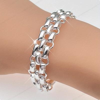 Nouveau Charm en Argent 925 Bracelet Classique 8 Pouces Pour Hommes Femmes Mode Mariage Fiançailles Cadeaux Bijoux de Soirée