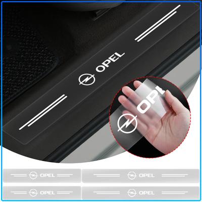 4Pcs Car Threshold Protector Transparent Decorative Badge Sticker For Astra H G J Insignia Mokka Zafira Corsa Vectra B C D