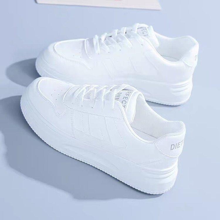 Women's Shoes White Shoes Lace Up Leather Women Sneakers Spring Summer Breathable Casual Shoes High Quality Flat Vulcanized Shoe