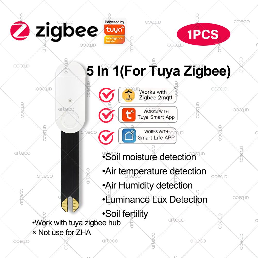 Smart Zigbee Soil Moisture Sensor Luminance Temperature Humidity Detection Soil Moisture Tester,For Tuya Home Assistant Z2MQTT