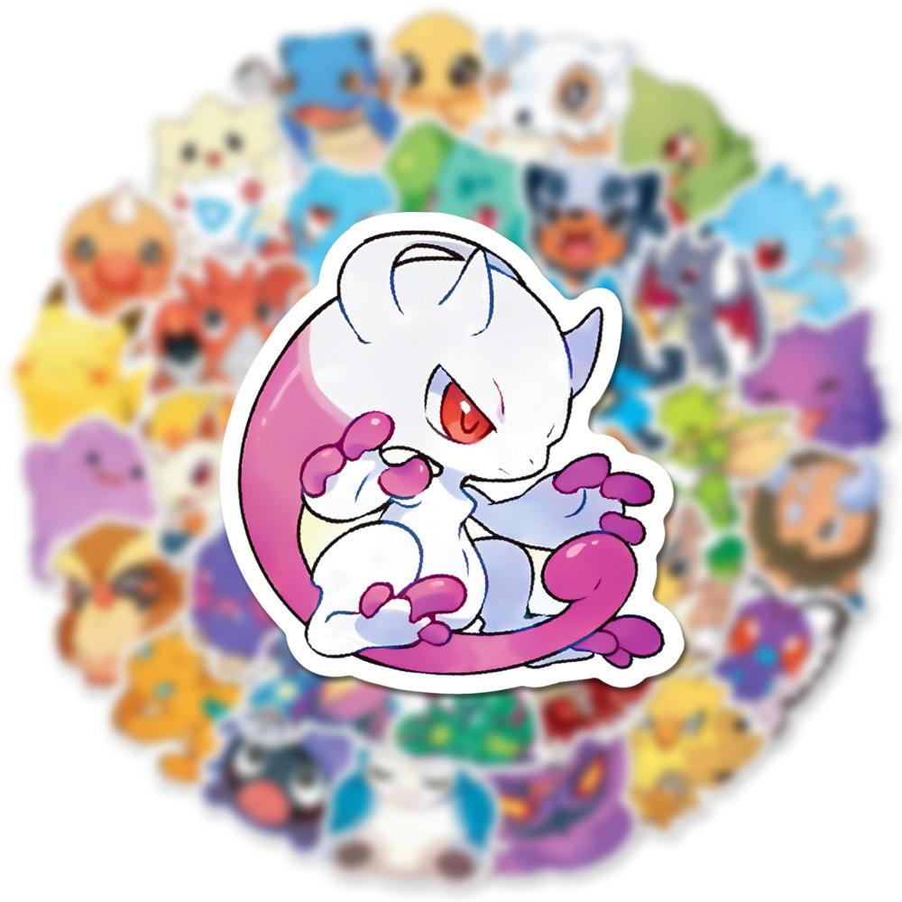 10/30/50pcs Cartoon  Graffiti Stickers Kawaii Pikachu Decals DIY Stationery Laptop Phone Cases Classic Anime Sticker