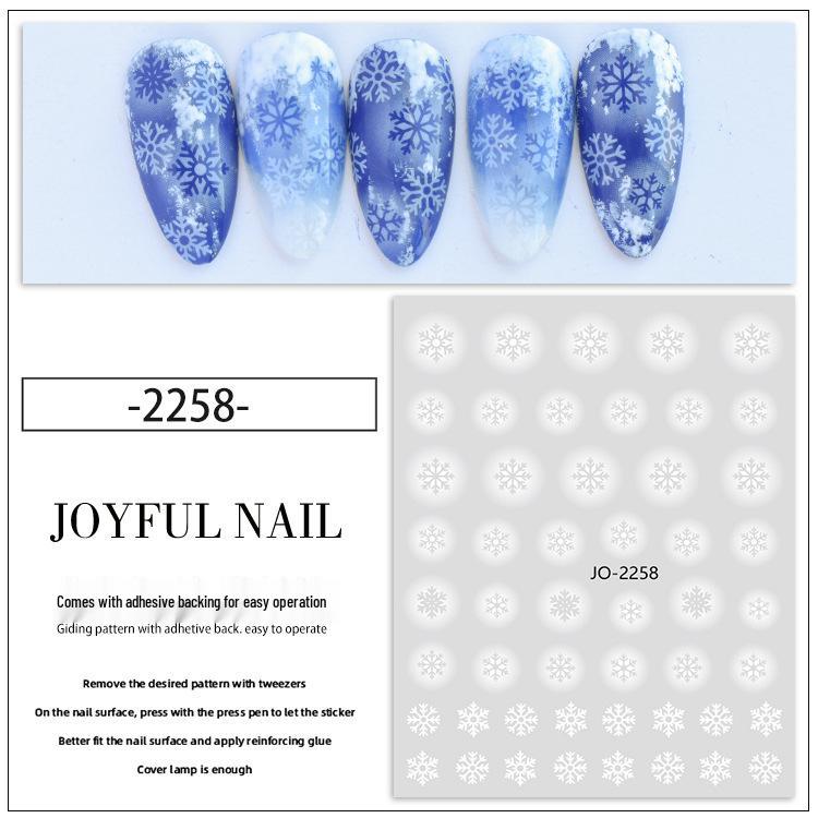 

Зимние наклейки для ногтей со снежинками: Дизайн белого градиентного нимба феи