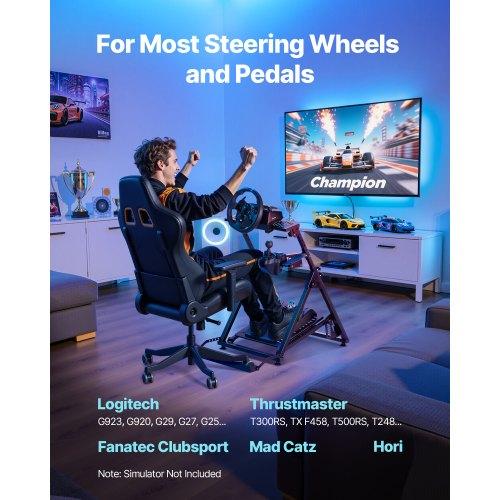 VEVOR Racing Wheel Stand, Adjustable & Foldable Simulator Stand for Logitech G923 G920 G29 G27