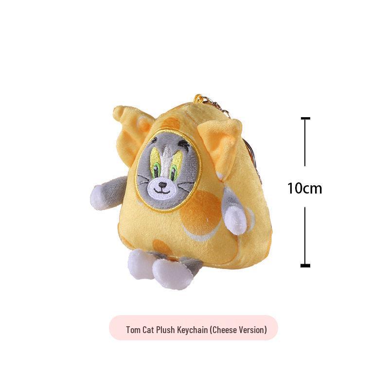 Tom & Jerry Plush Toys: Cat Pendant & Mouse Keychain Charms for Kids