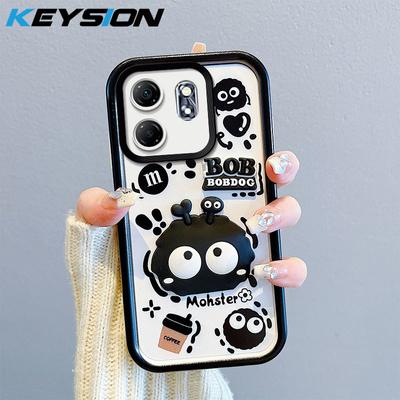 KEYSION Custodia antiurto per Infinix Smart 9 9 HD con cordino Custodia morbida in silicone con bambola in 3D con cartone animato per Infinix Hot 50i