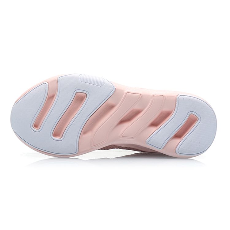 Série de Corrida Juvenil LiNing Amortecimento Antiderrapante Resistente ao Desgaste Respirável Tênis de Corrida Baixo Tênis Infantil Rosa Sal YKFP122-6