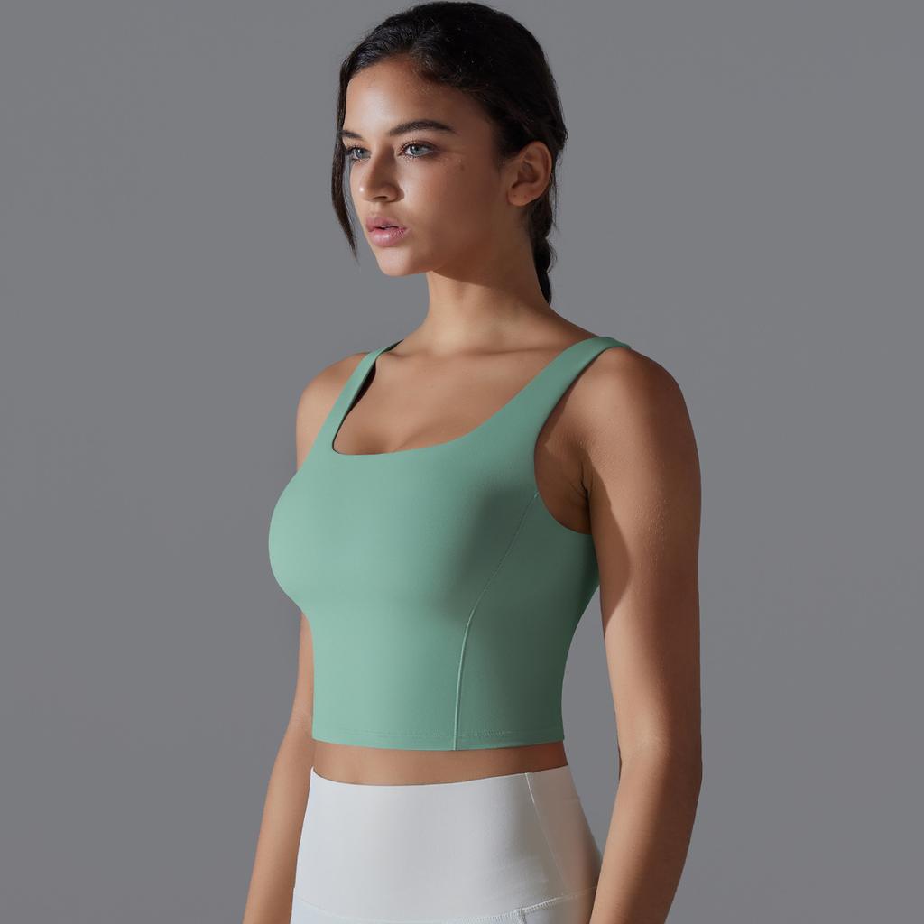 One Cup Tight Height Elastic Solid Color Sports Underwear Vest Running Fitness Yoga Wear Bra