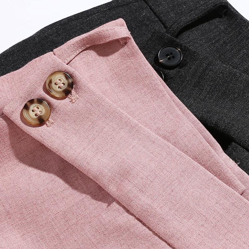 Women's Fashion Asymmetric High-Waist Straight Wide-Leg Trousers