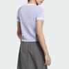 Adidas Originales Strick-T-Shirt mit Markenlogo, Colorblock, gestreift, Rundhalsausschnitt, Slim Fit Damen-Oberteile Helllila JI7050