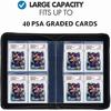 40 Pockets Graded Card Binder, Toploading PSA Slab Holder Album, PU Leather Graded Card Storage Binder, Premium 4 Pocket PSA Card Binder Album with
