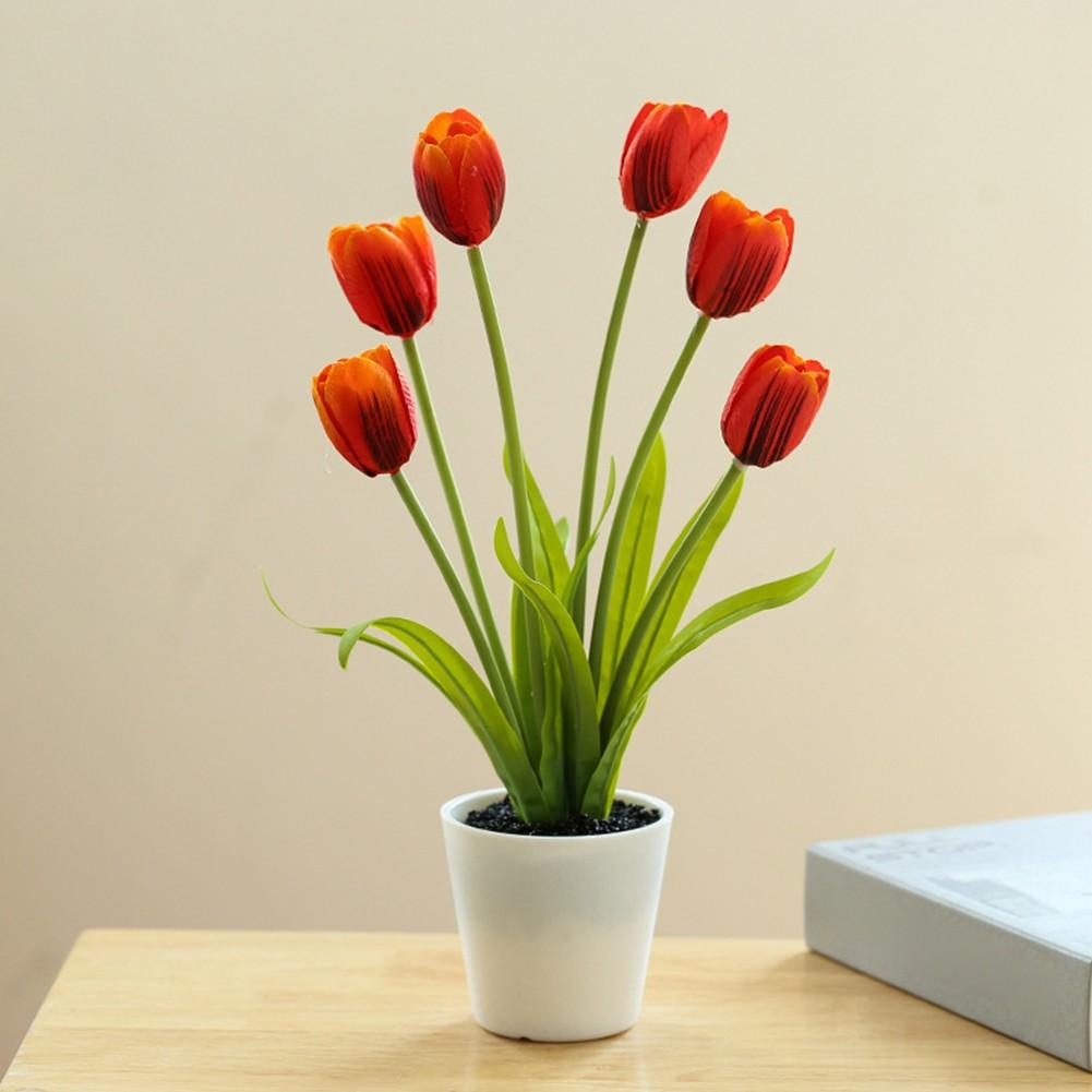 

Artificial Tulip Plants Home Decoration Potted Flowers purple