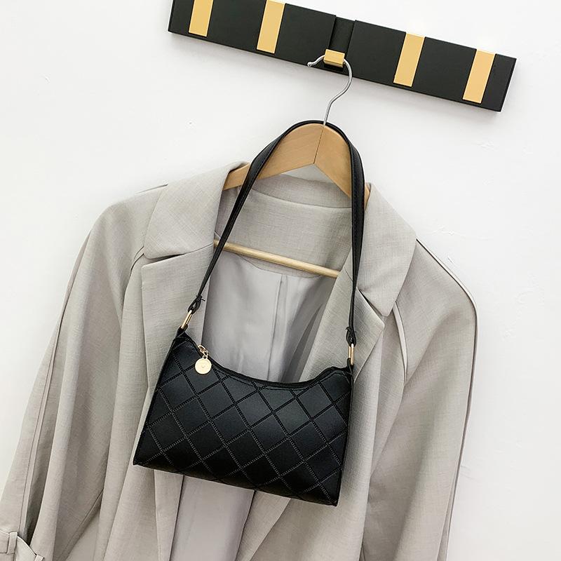 Ladies bag autumn and winter new small bag dumpling bag plaid simple shoulder bag women's armpit bag one