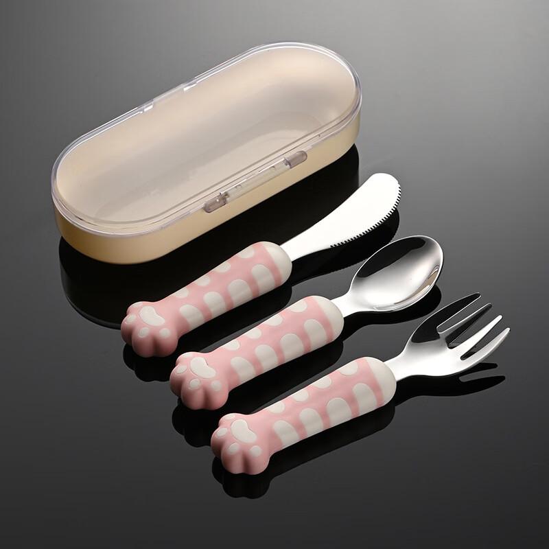 Qianxing Stainless Steel Cat Claw Baby Cutlery Set