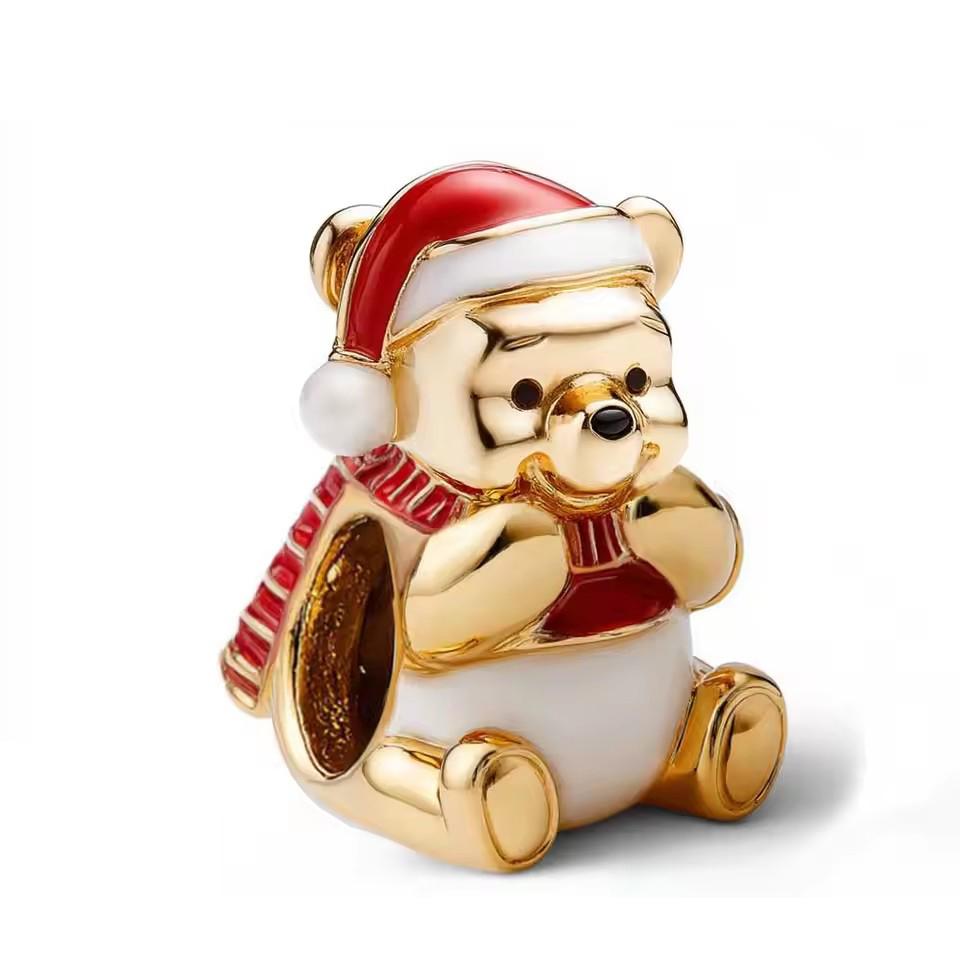 Christmas Cartoon Charm Beads Collection Pendant Charms Festive Santa Cute Animal Design Beads for Women DIY Jewelry Accessories