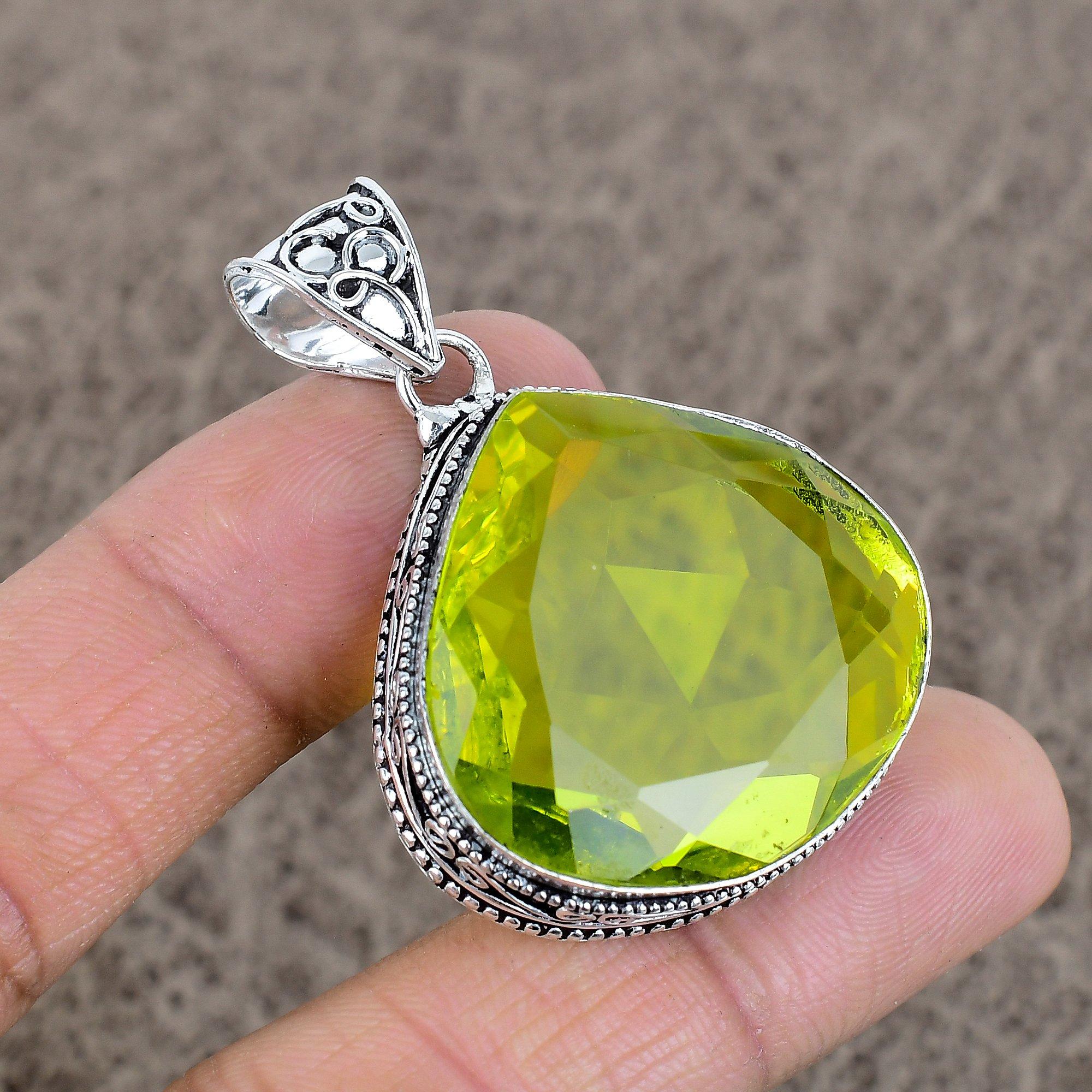 

Peridot Gemstone Handmade 925 Sterling Silver Jewelry Pendant 1.89 KKG-34
