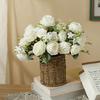 Artificial Flower Vase Home Decoration Accessories Wedding Scrapbook Peony Bride Gift Box Arrangement Festival Silk Rose Bouquet