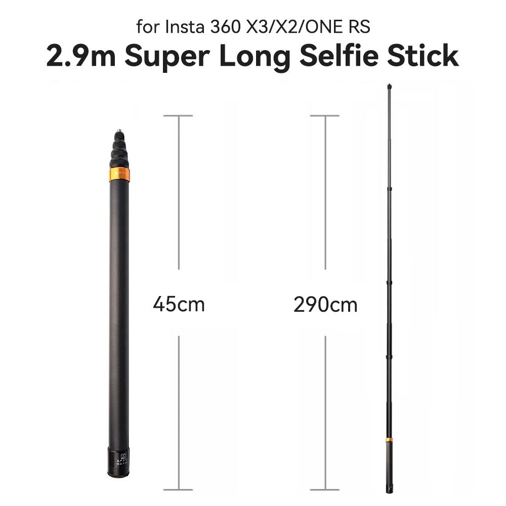 

Carbon Selfie Extended Stick Ultra-Long Adjustbable Stick For Insta360 X5 X4 X3 ONE RS/ONE R/ONE X2/ONE X /GoPro/DJI