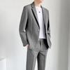 Jachetă de costum casual pentru bărbați în stil occidental + Pantaloni de afaceri ușori și largi Set slim de două piese pentru carieră