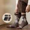 5 Pairs of Men Retro National Style Double Needle Double Way Thickened Warm Tube Socks