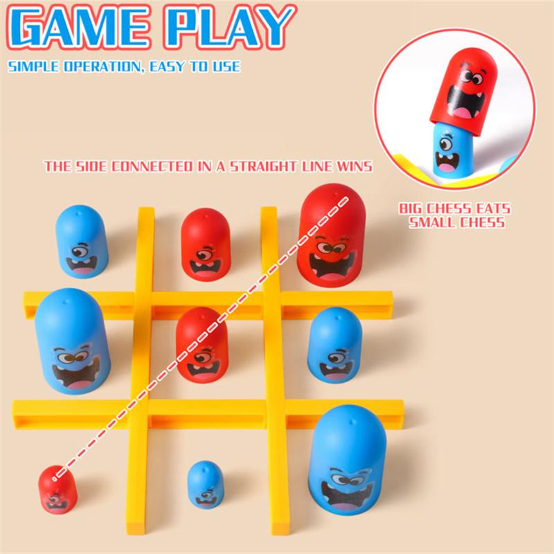 Tic-Tac-Toe Matroschka Eltern-Kind Interaktives Denktraining Brettspiele Spaßspiele Kinderspielzeug Geschenk