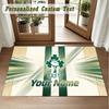 Crystal Velvet Square Rug Custom NameIreland Rugby Pattern Non Slip Home Floor Decor Rug