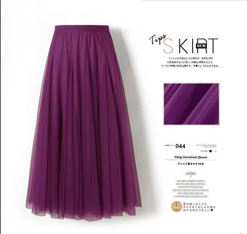 Dámská pevná skládaná elegantní midi elastická sukně v pase