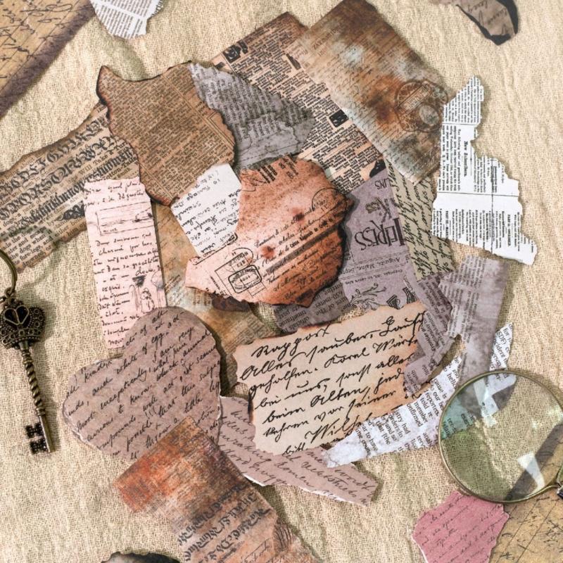 15Sheets Antique Paper Sticker Decorative Scrapbooking Sticker For Notebook Journals Card Making Craft Embellishments