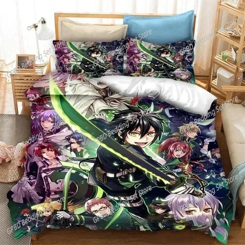 Seraph of the End Mikaela Hyakuya Bedding Set 3D Printed Suitable for Bedroom Duvet Cover Set With Pillowcases Kids Home Textile
