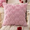 Valentine Day Heart Pillow Cover 3D Plush Embroidery Shamrock Cushion Living Room Sofa Bedding Accent Decor Throw Case
