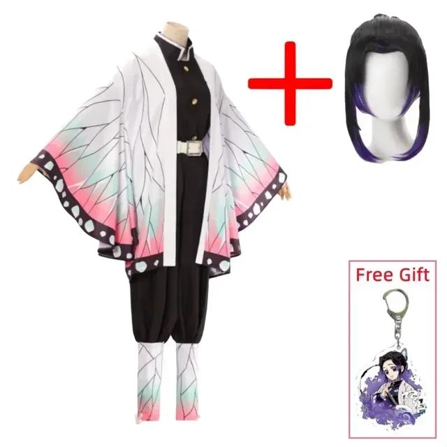Kochou Shinobu Cosplay Kostuum Anime Shinobu Pruik Haori Uniform Vrouwen Kinderen Halloween Kleding
