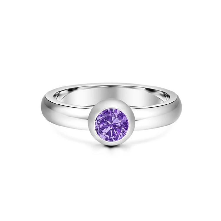 Simple Birthstone Ring Stackable Finger Rings Jewelry Romantic Gift for Women