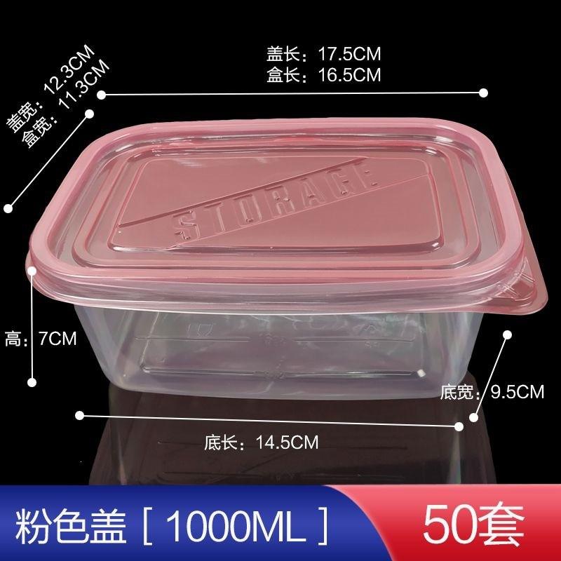 Disposable Plastic Food Container With Lid Rectangular Transparent Bento Box Fruit Salad Takeaway Storage