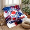 Blackburn Rovers Football Custom Name Text Flannel Blanket Soccer Logo Personalized Fleece Throw Blanket Special Gift For Sofa Bedroom Home
