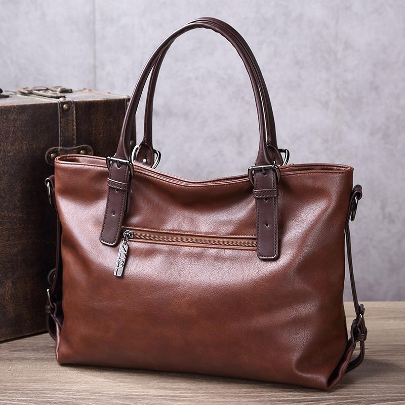 Luxe Handtas Dames Tote Bag Vintage Gewaxt Leer Schoudertas voor Werk Reizen Herfst Winter Nieuwe Mode Portemonnee
