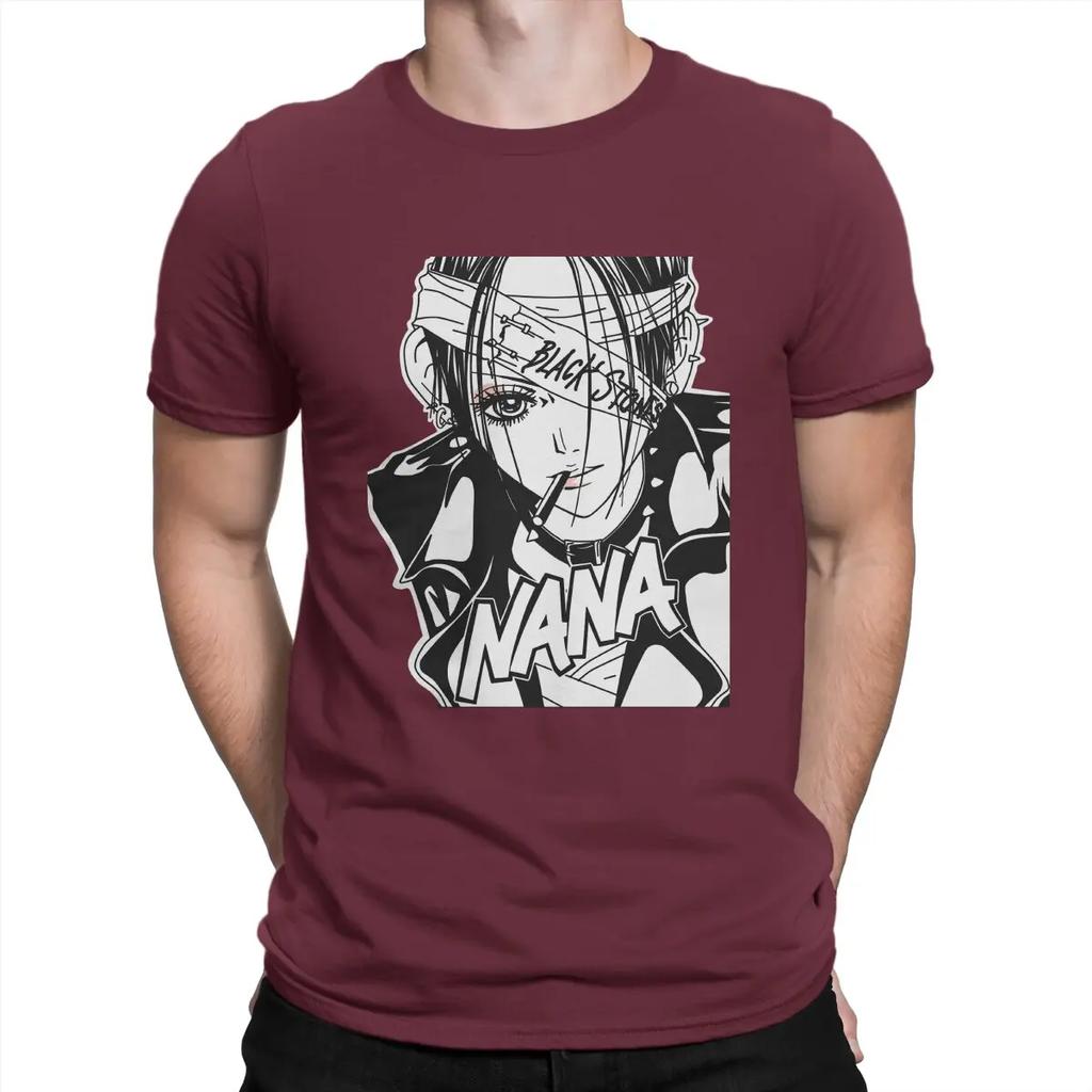 Men Black Stones T Shirt NANA Osaki Manga 100% Cotton Clothes Hipster Short Sleeve Crewneck Tees New Arrival T-Shirts