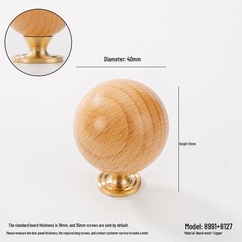 Solid Wood Cartoon Drawer Pull Knob for Children's Room