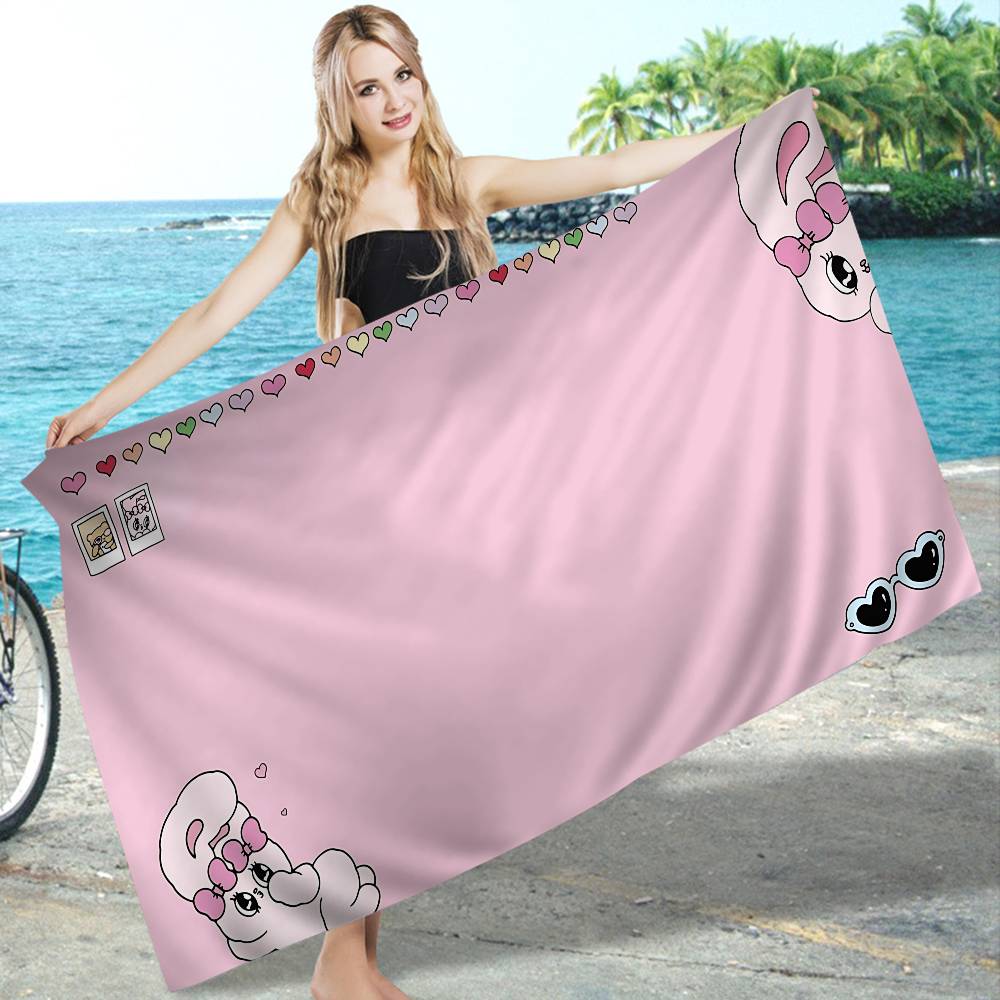 Character E-Esther B-Bunny Microfiber Blanket Quick Drying Beach Towels Oversized Printing Super Absorbent Pool Towel Blanket