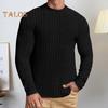 Men Sport Top Slim Fit Pure Color Round Neck Elastic Mid Length Long Sleeves Pullover Homewear Gym Running Basketball T-shirt