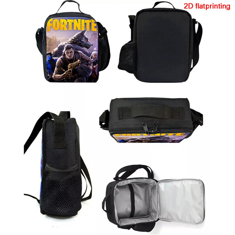 FORTNITE Cartoon Children's Picnic Bag, Kids Insulated Cooler Lunch Bags Cute Portable Lightweight, For Boys & Girls Ages 5-10.