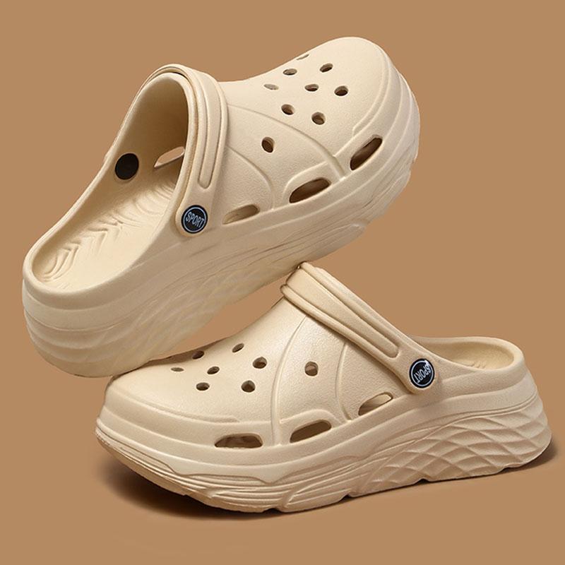 Sommer Plateau Sandalen Damen Geschlossene Zehen Keilsandalen Frau Dicke Sohle Rutschfest Gartenschuhe Weiche Sohle Sandalen Pantoletten