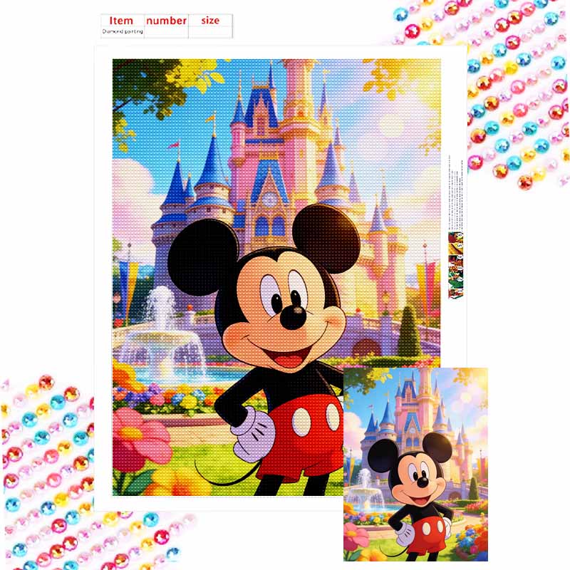 Disney Mickey Mouse Castle oil painting handmade painting art kit mosaic diy home decoration gift