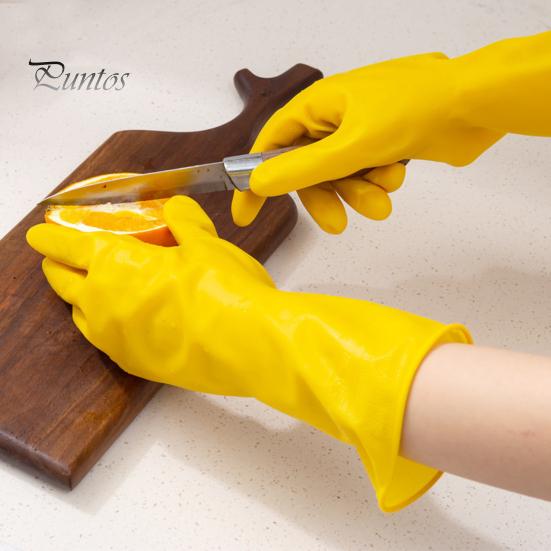 Extended Wristband Cleaning Gloves 2PCS Household Gloves, Reusable PVC Waterproof Thickened Work Non Stick for Scrubbing Multi Purpose Dishwashing And
