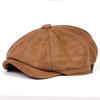 Unisex Suede Solid Color Newsboy Caps British Painters Hats Autumn Winter Berets Flat Peaked Cap Hip Hop Berets