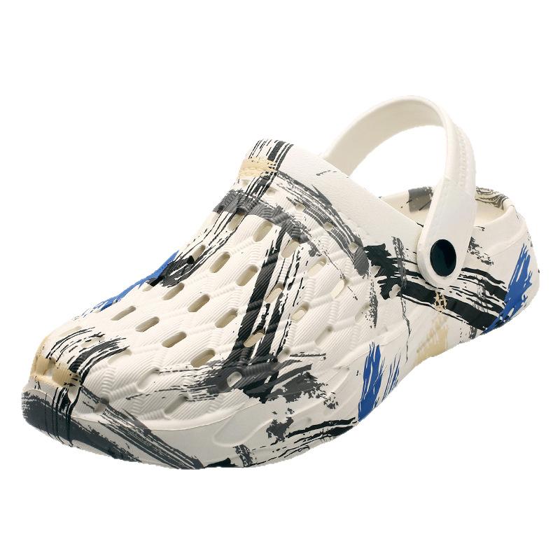 Cool Slippers Summer New Large Size Hole Shoes Men's Non-slip Soft-soled Beach Shoes Trendy Casual Bag Head Sandals Men