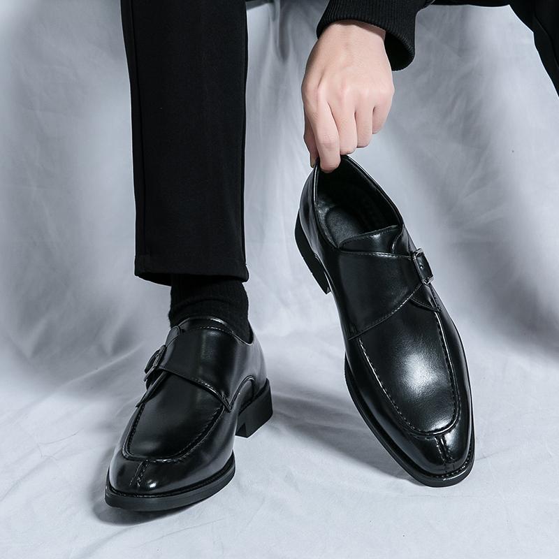 Fashion Sharp Pointed Leather Shoes for Men, Korean Version, Trendy British Style, One Foot Business Casual Formal Men's Shoes