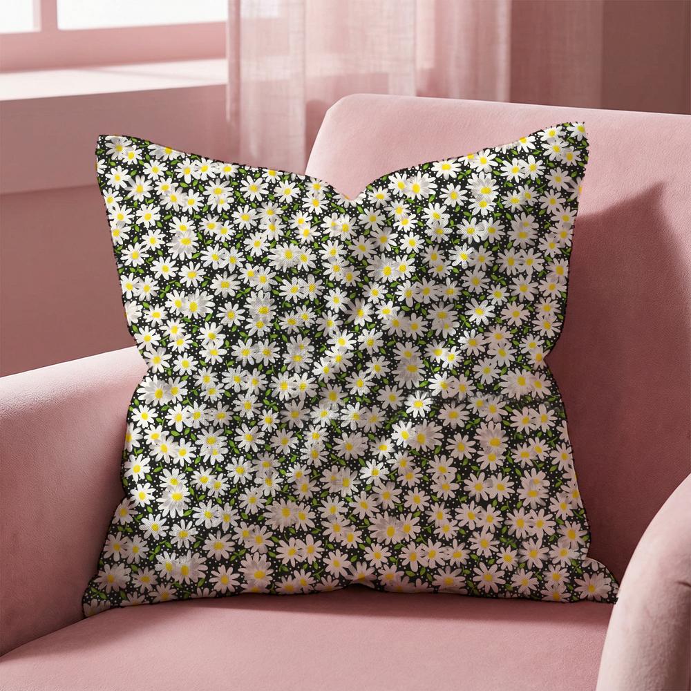 Daisy Pattern Cushion Cover MultiScene Pillow Cover for Home  Car  Reversible Soft  Durable for Daily Use
