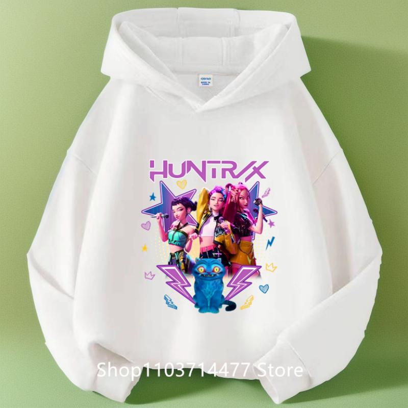 KPop Demon Hunters Huntrix Boys Hoodies Girl Fashion Hoodie Children Casual Pullovers Sweaters Long Sleeves Kids Autumn Clothes