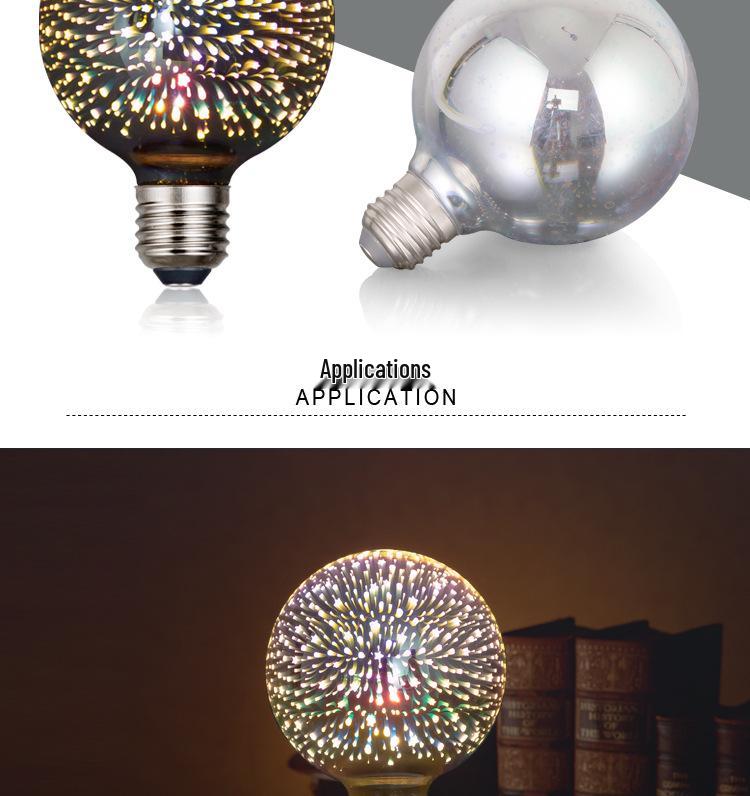 Seven-Color LED 3D Fireworks Bulb with E27 Base - Dazzling Decorative Light Source